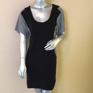 FREE PEOPLE Color Block Jersey Rib Knit Mini Dress